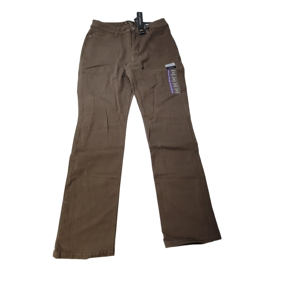 Lee Perfectly Fit Shapes Straight Leg‎ Pants Woodspice Medium 12 Mid Rise TAG - Picture 12 of 12